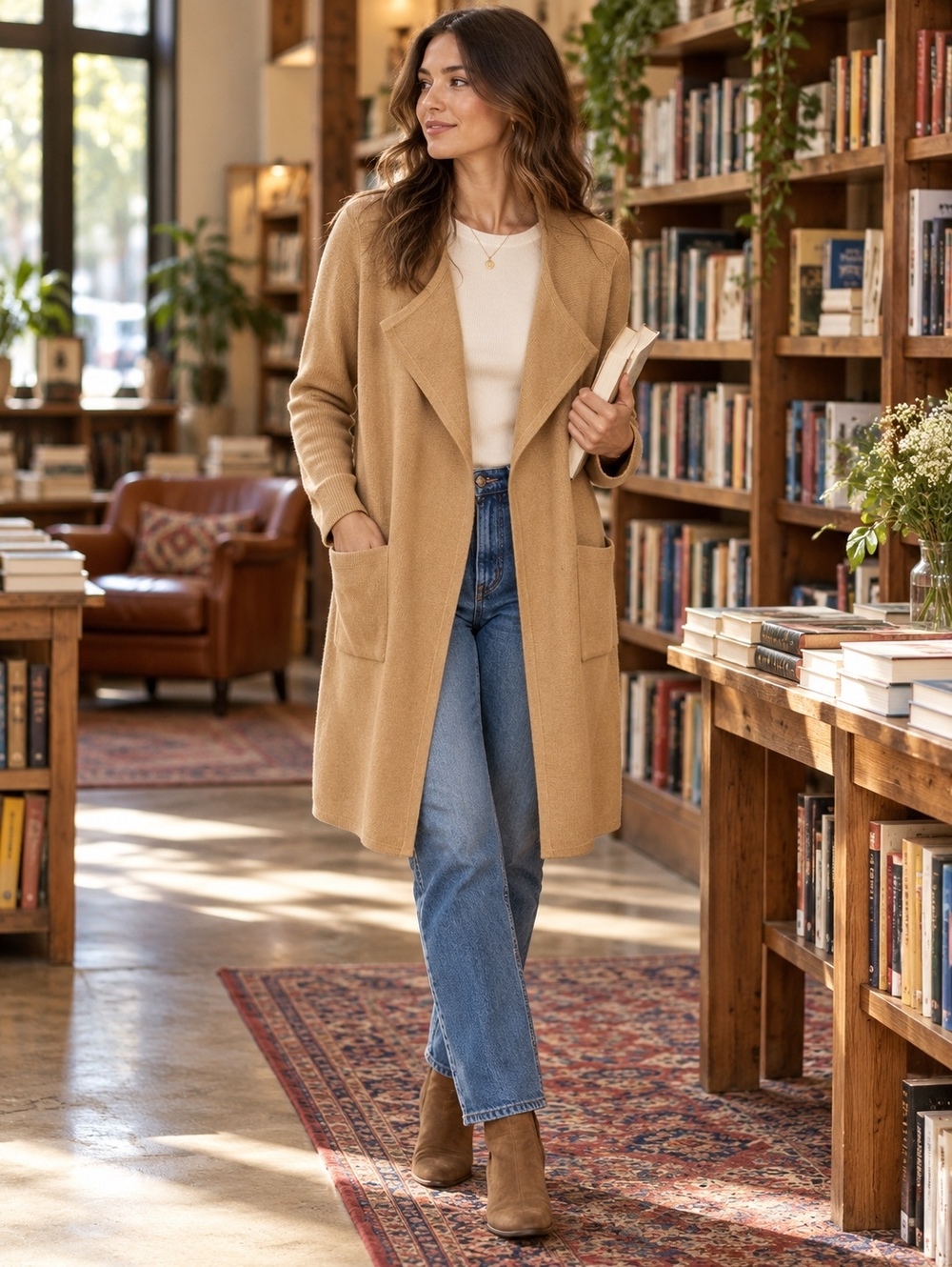 J.Crew Cardigan Sweater Coat Camel Medium